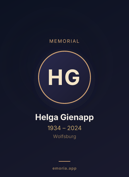 Memorial portrait of Helga Gienapp