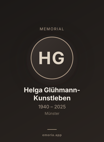 Memorial portrait of Helga Glühmann-Kunstleben