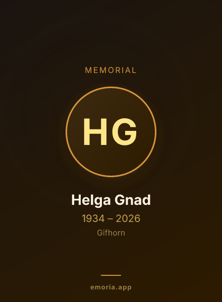 Memorial portrait of Helga Gnad