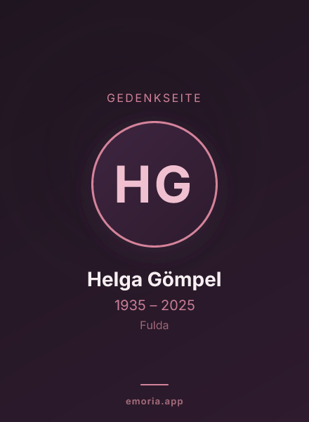 Gedenkportrait von Helga Gömpel