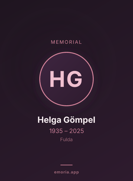 Memorial portrait of Helga Gömpel