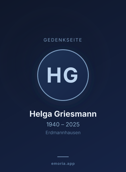 Gedenkportrait von Helga Griesmann
