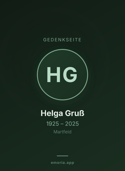 Gedenkportrait von Helga Gruß