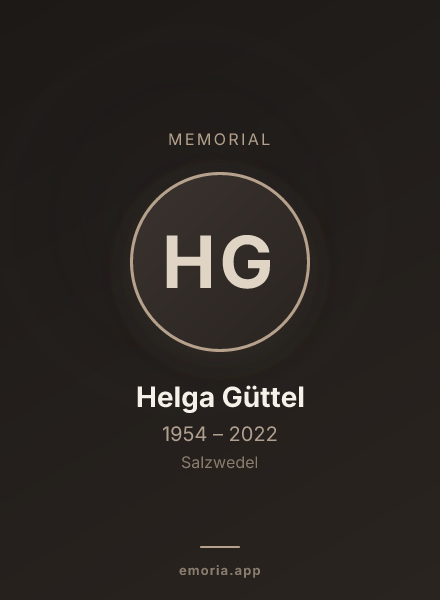 Memorial portrait of Helga Güttel