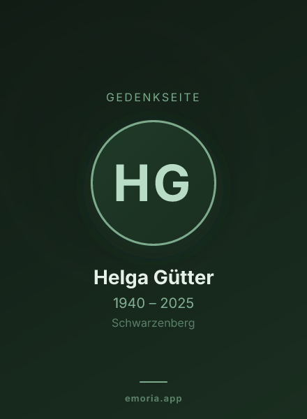 Gedenkportrait von Helga Gütter