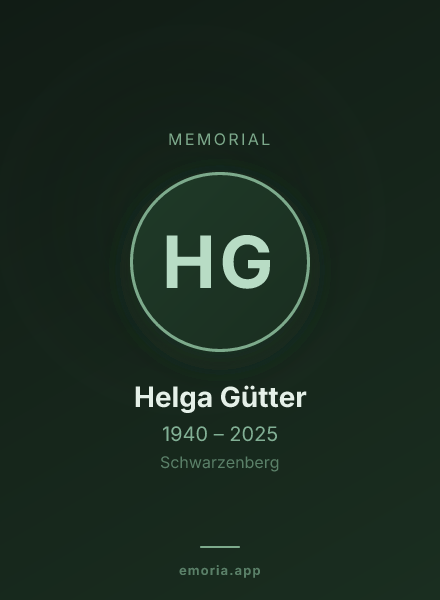 Memorial portrait of Helga Gütter