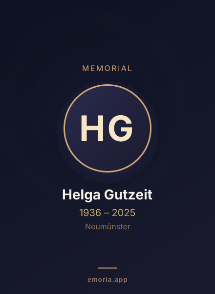 Memorial portrait of Helga Gutzeit