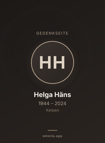 Gedenkportrait von Helga Häns