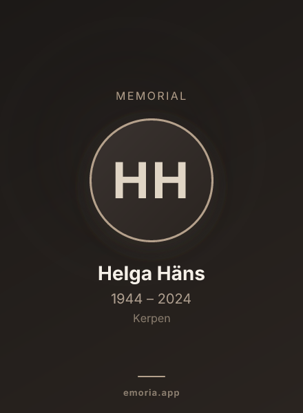 Memorial portrait of Helga Häns