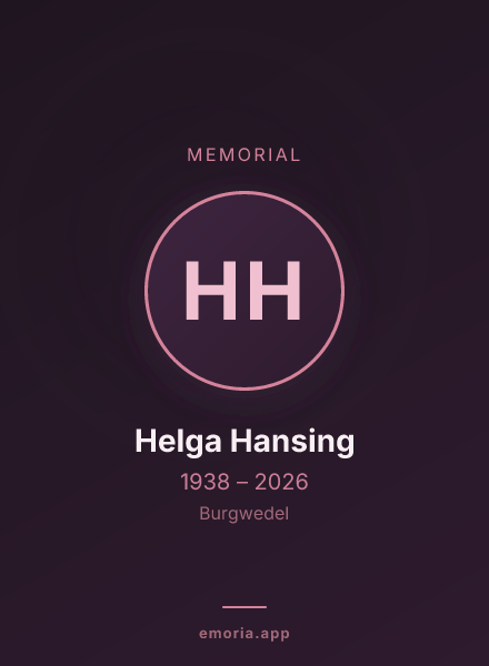 Memorial portrait of Helga Hansing