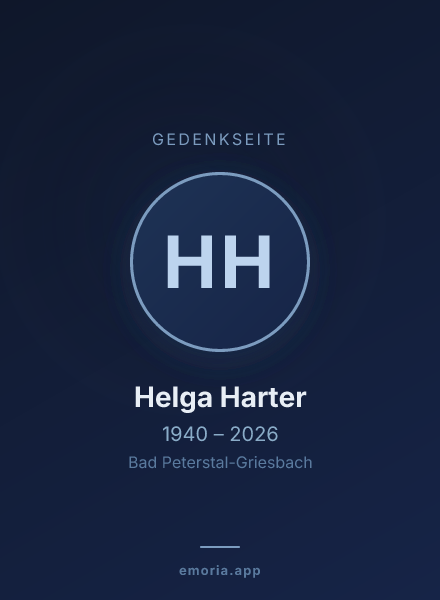 Gedenkportrait von Helga Harter