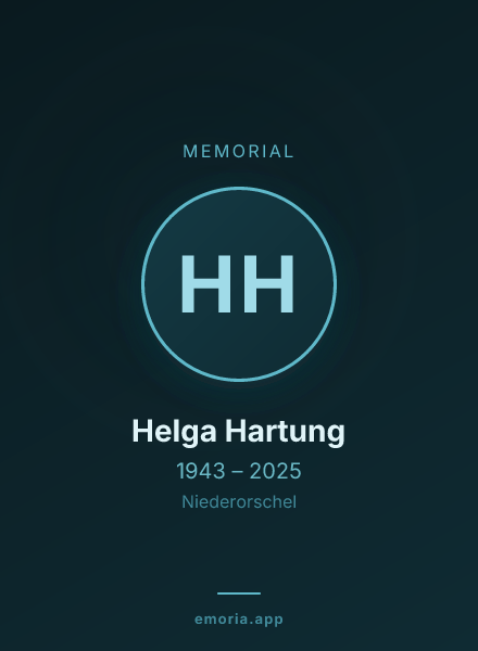Memorial portrait of Helga Hartung