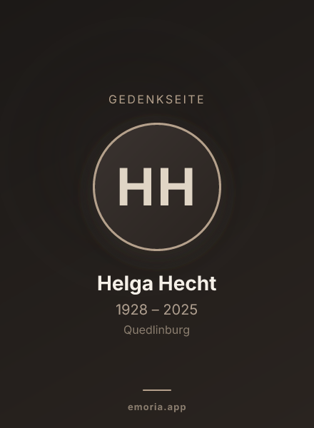 Gedenkportrait von Helga Hecht