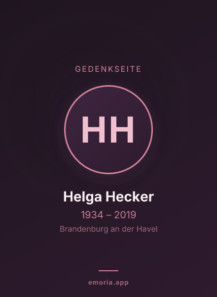Gedenkportrait von Helga Hecker
