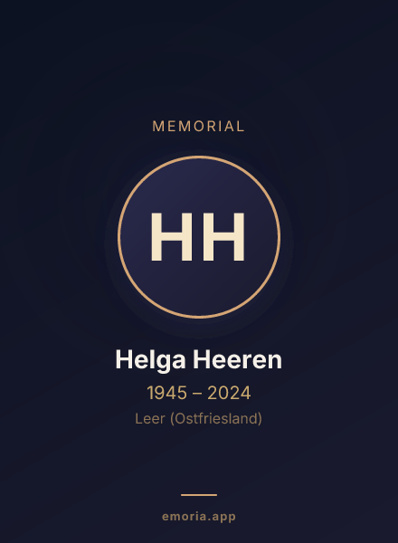 Memorial portrait of Helga Heeren