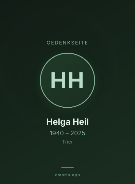 Gedenkportrait von Helga Heil