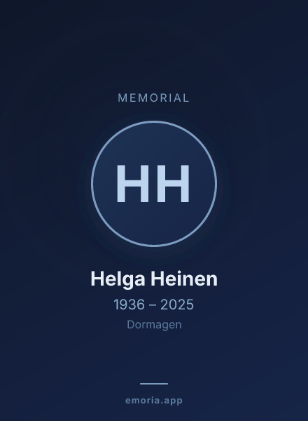 Memorial portrait of Helga Heinen