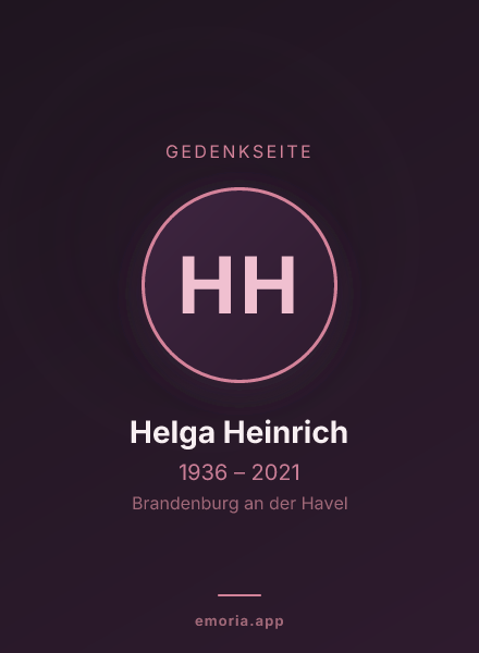 Gedenkportrait von Helga Heinrich