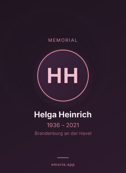 Memorial portrait of Helga Heinrich