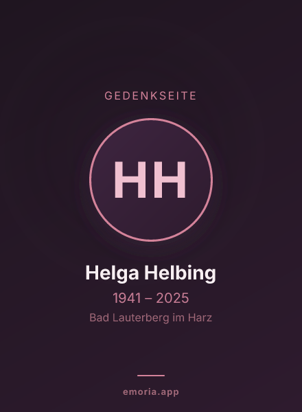 Gedenkportrait von Helga Helbing