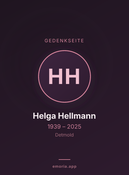 Gedenkportrait von Helga Hellmann