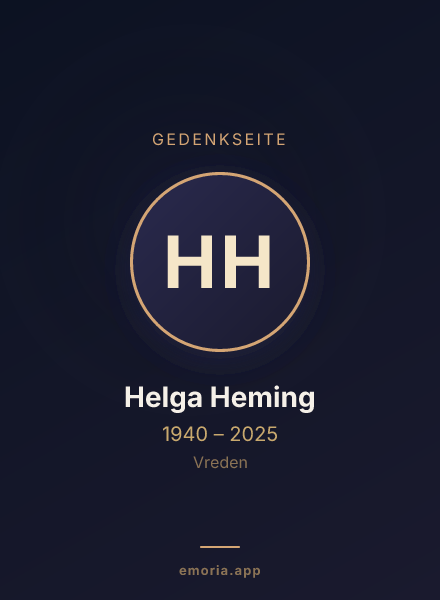 Gedenkportrait von Helga Heming