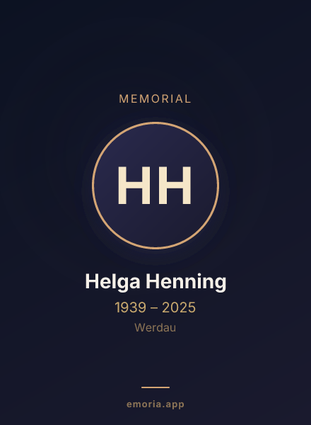Memorial portrait of Helga Henning