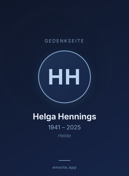 Gedenkportrait von Helga Hennings