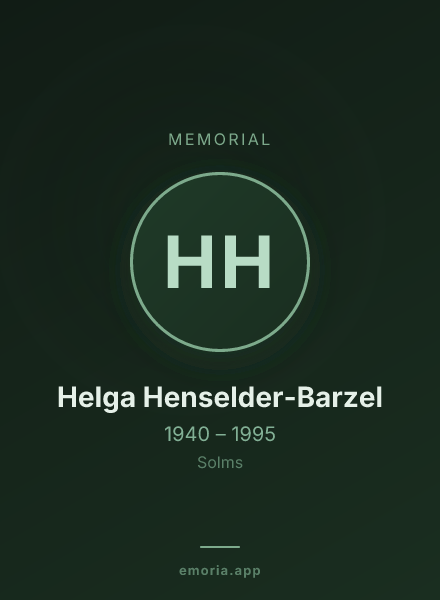 Memorial portrait of Helga Henselder-Barzel