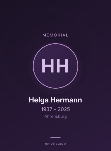 Memorial portrait of Helga Hermann