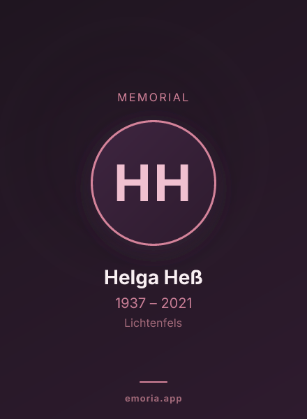 Memorial portrait of Helga Heß