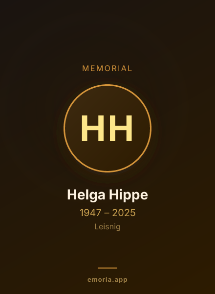 Memorial portrait of Helga Hippe
