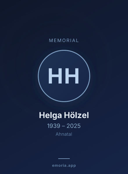 Memorial portrait of Helga Hölzel