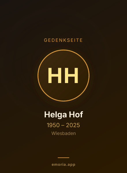 Gedenkportrait von Helga Hof
