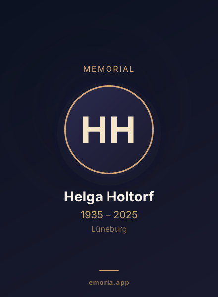 Memorial portrait of Helga Holtorf