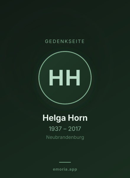 Gedenkportrait von Helga Horn