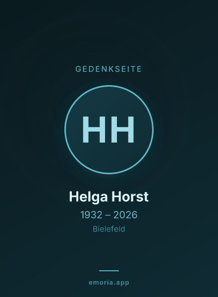 Gedenkportrait von Helga Horst