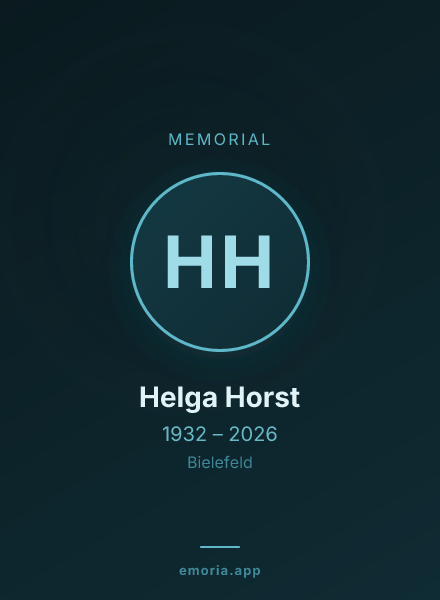 Memorial portrait of Helga Horst