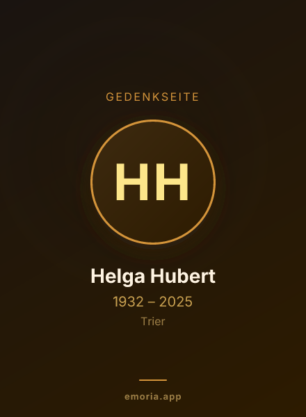 Gedenkportrait von Helga Hubert