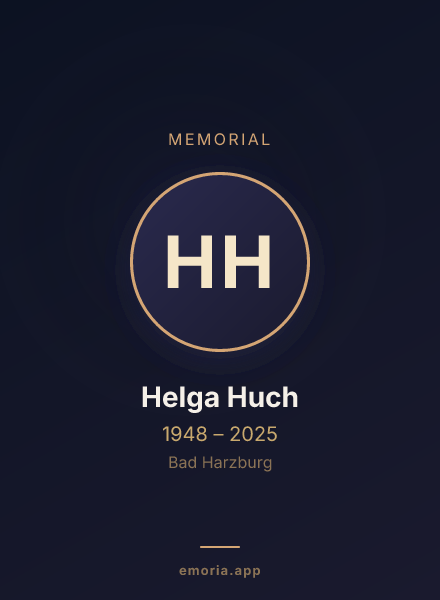 Memorial portrait of Helga Huch