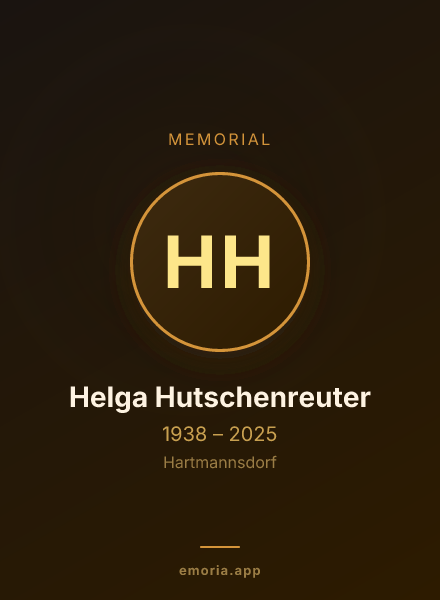 Memorial portrait of Helga Hutschenreuter