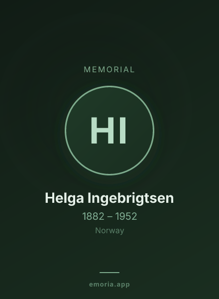 Memorial portrait of Helga Ingebrigtsen