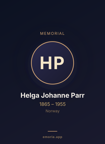 Memorial portrait of Helga Johanne Parr