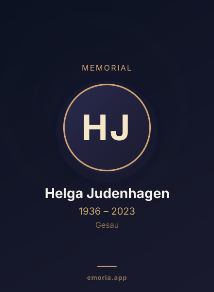 Memorial portrait of Helga Judenhagen
