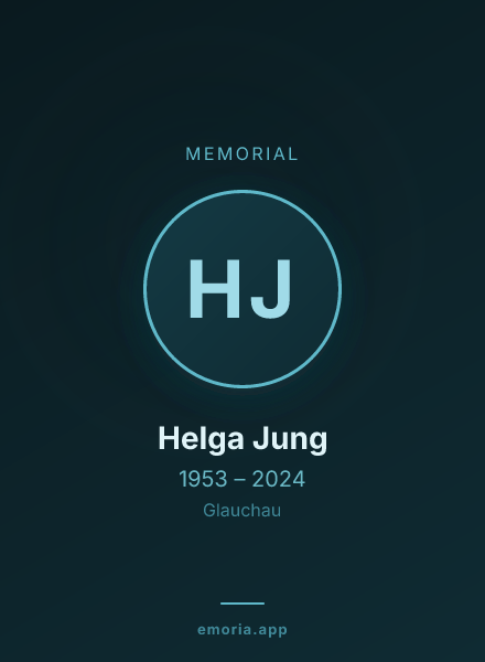 Memorial portrait of Helga Jung