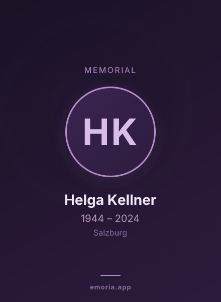 Memorial portrait of Helga Kellner