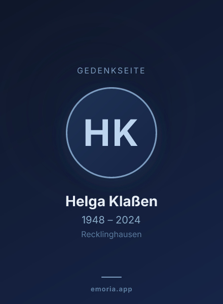 Gedenkportrait von Helga Klaßen