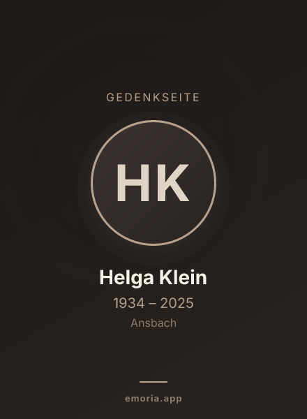 Gedenkportrait von Helga Klein