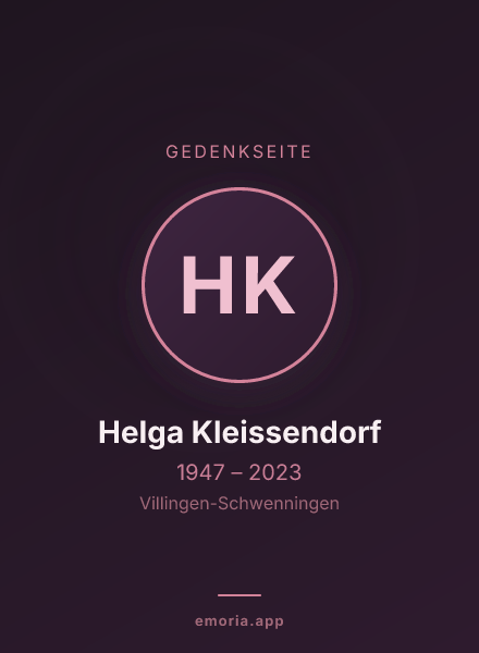 Gedenkportrait von Helga Kleissendorf