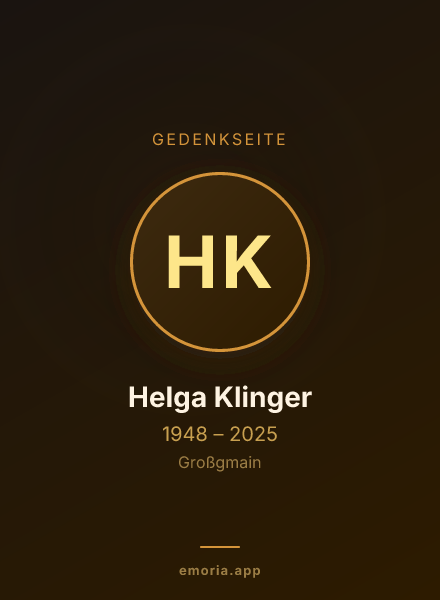 Gedenkportrait von Helga Klinger
